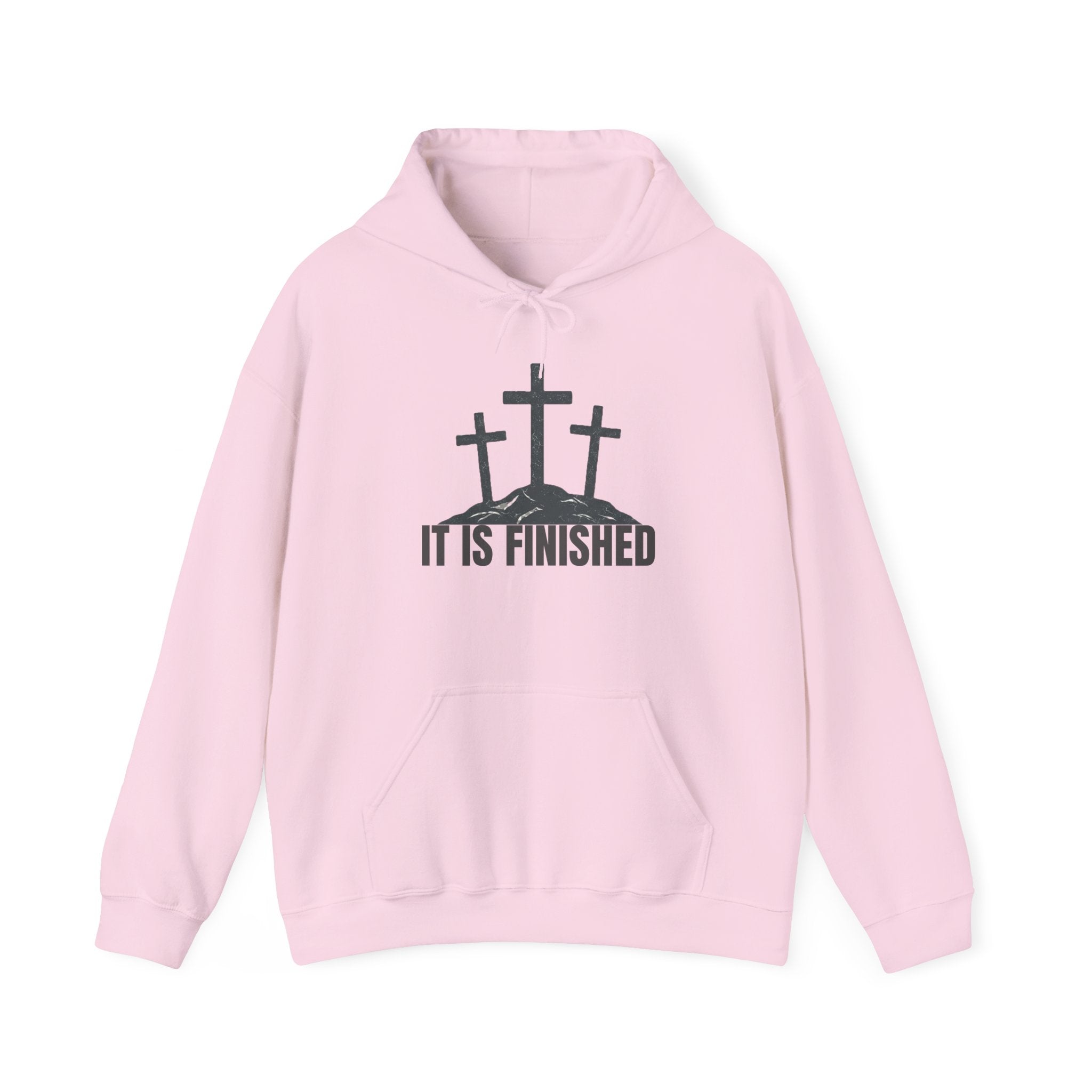 Christian Hoodie — 'It Is Finished' Three Crosses Easter Sweatshirt