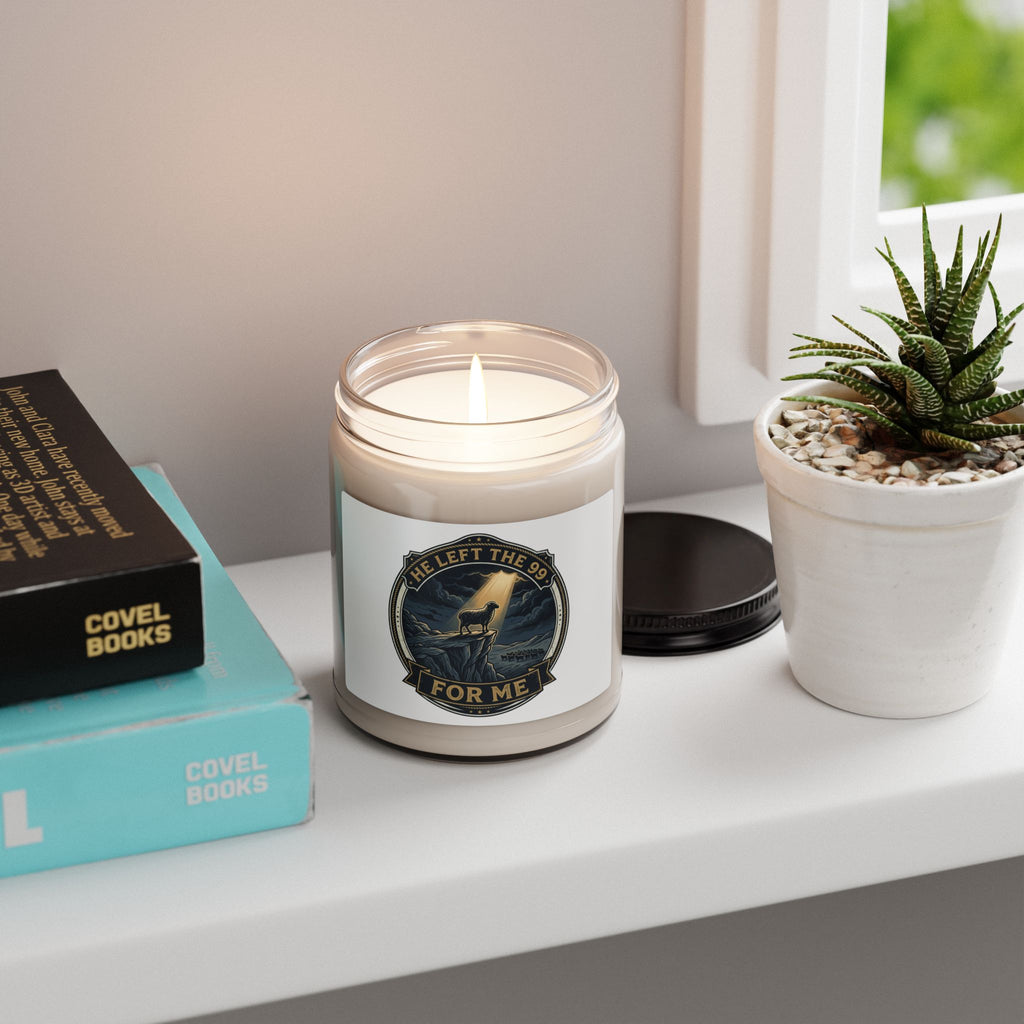 He Left the 99 Candle, Soy Jar | faith streetwear, bold type