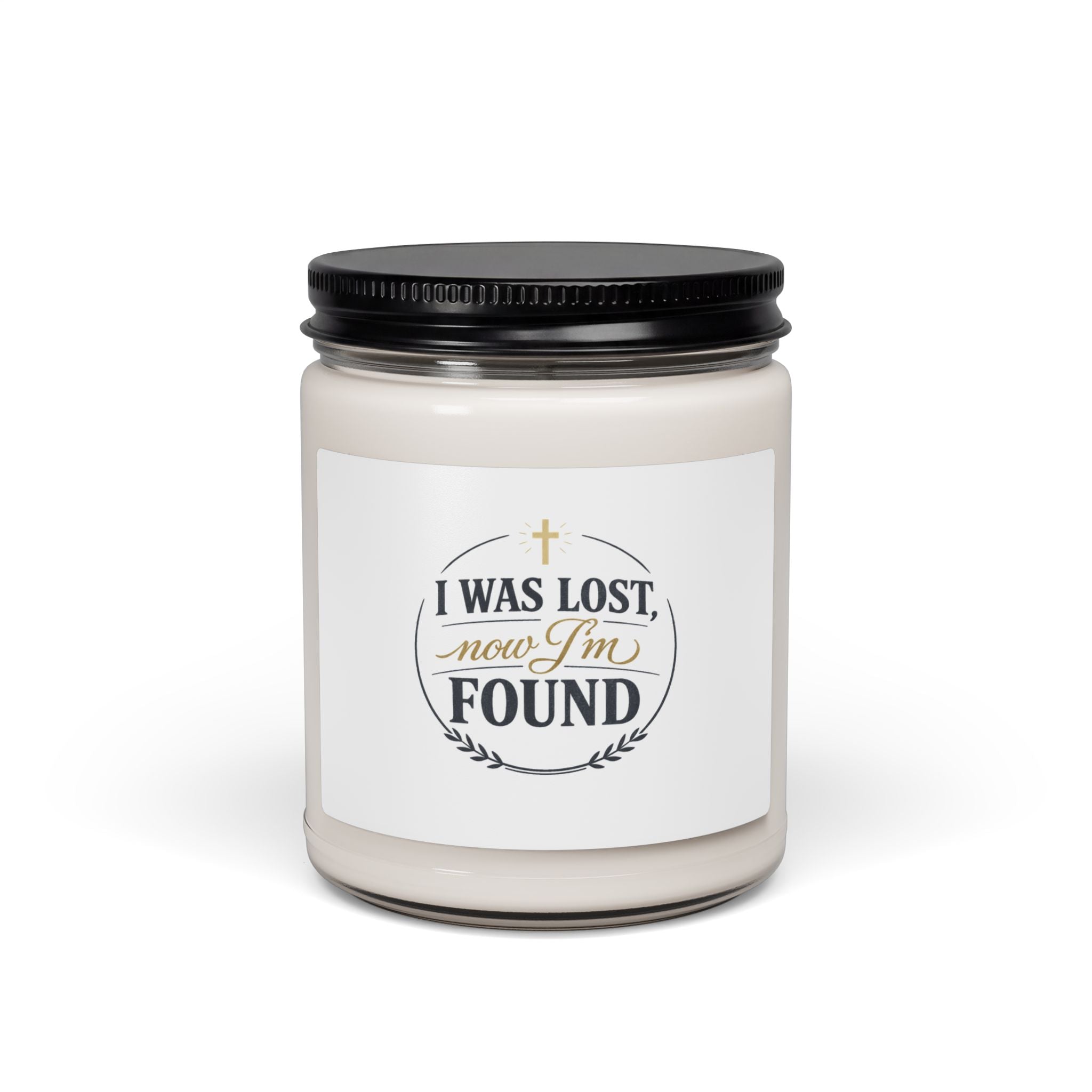 I Was Lost Now I'm Found Candle, Soy Jar | faith streetwear, bold type