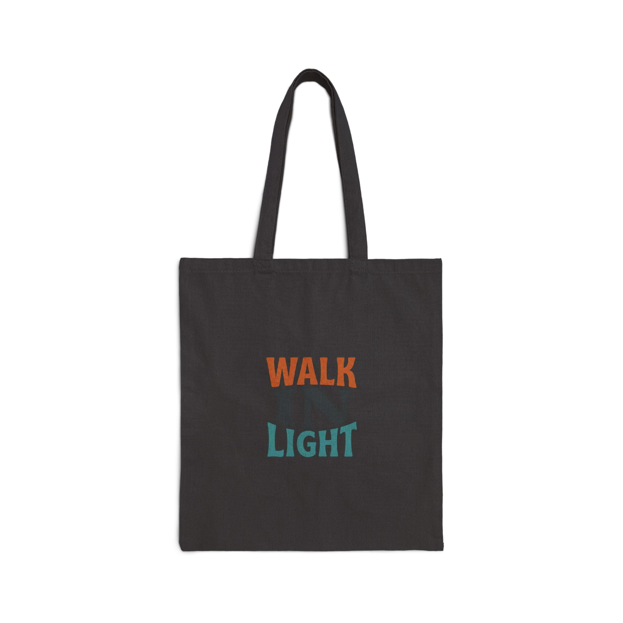Walk In Light Tote, faith streetwear, washed vintage bold type
