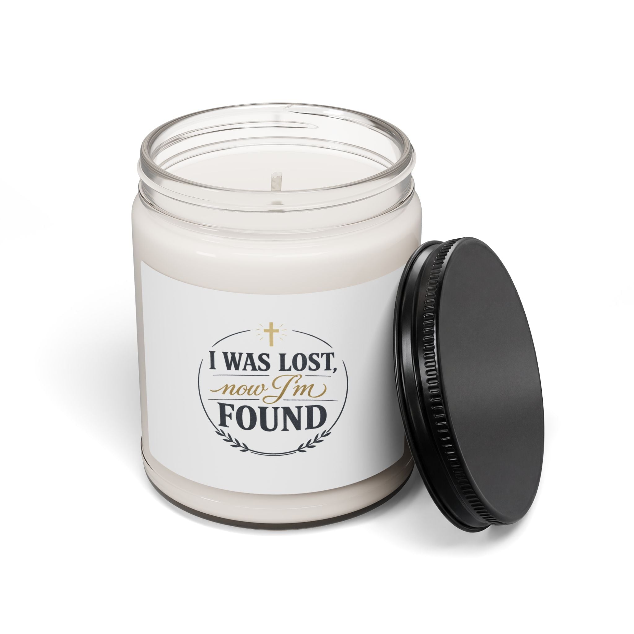 I Was Lost Now I'm Found Candle, Soy Jar | faith streetwear, bold type