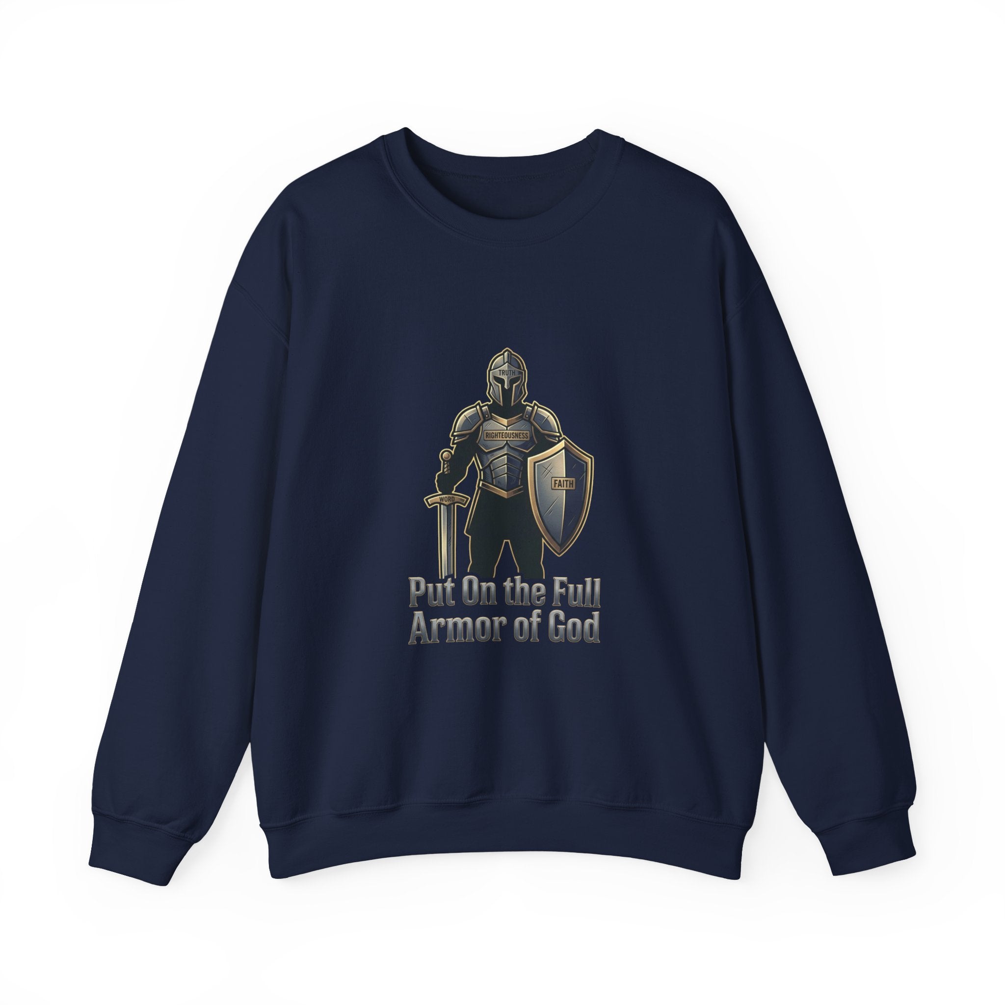 Armor of God Sweatshirt, Christian Streetwear, bold type, washed vintage