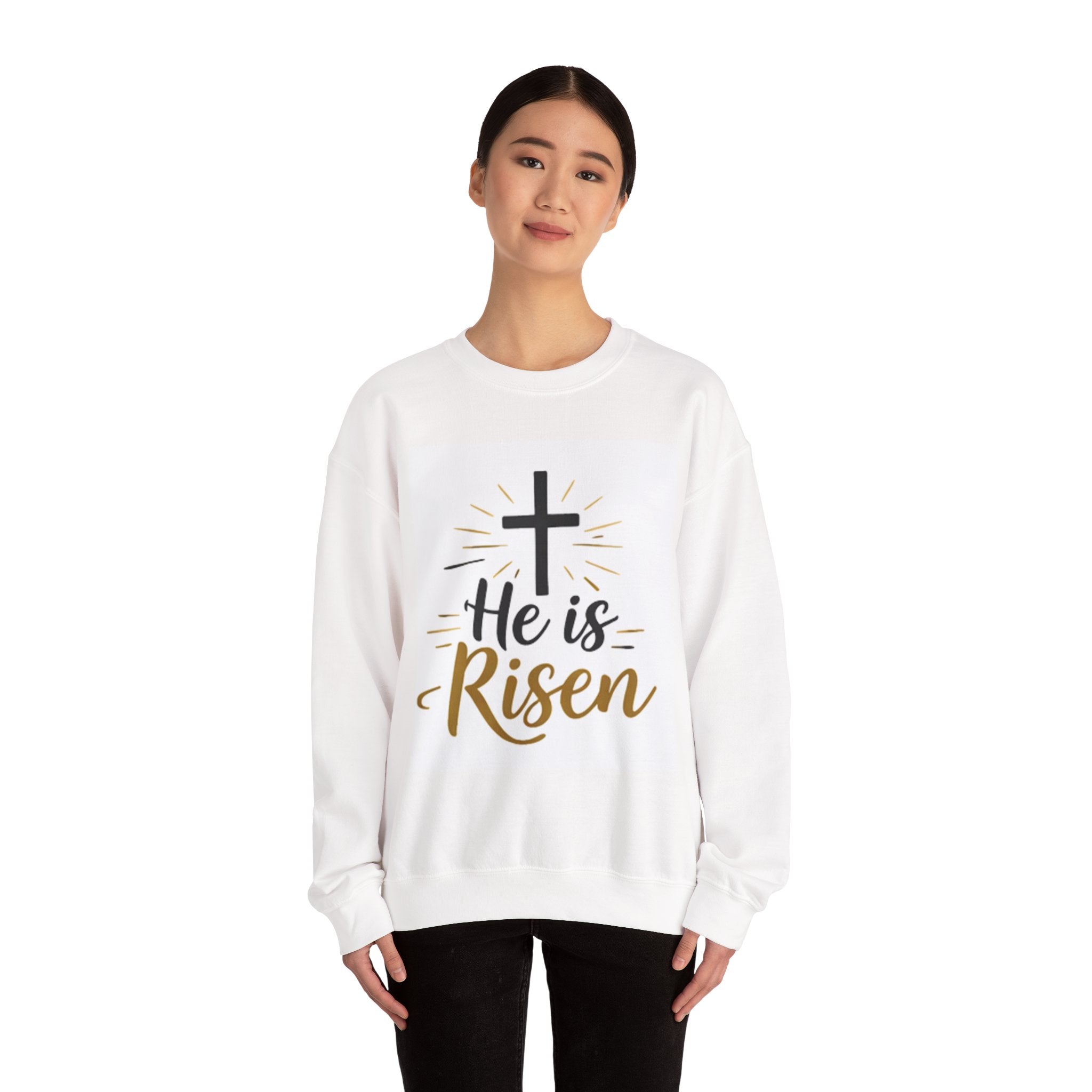 He Is Risen Crewneck Sweatshirt – Christian Pullover