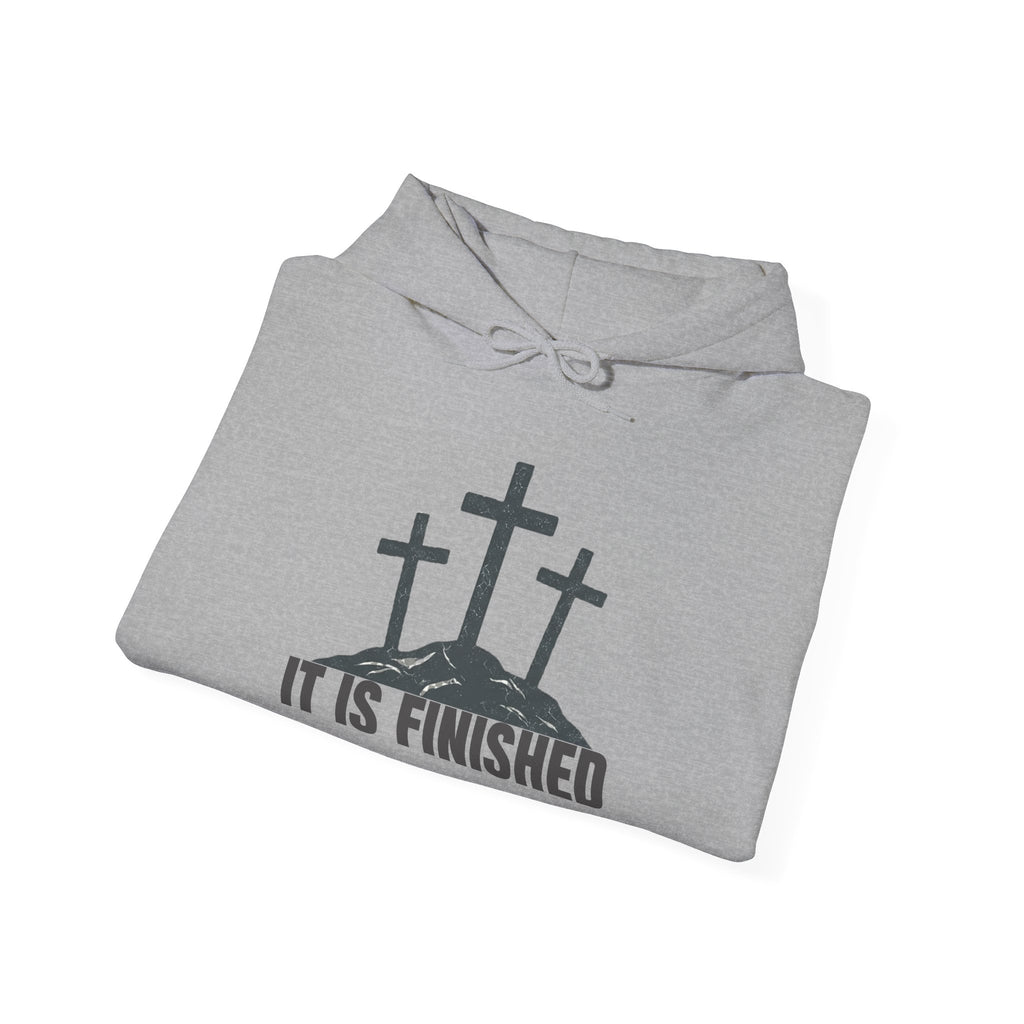 Christian Hoodie — 'It Is Finished' Three Crosses Easter Sweatshirt