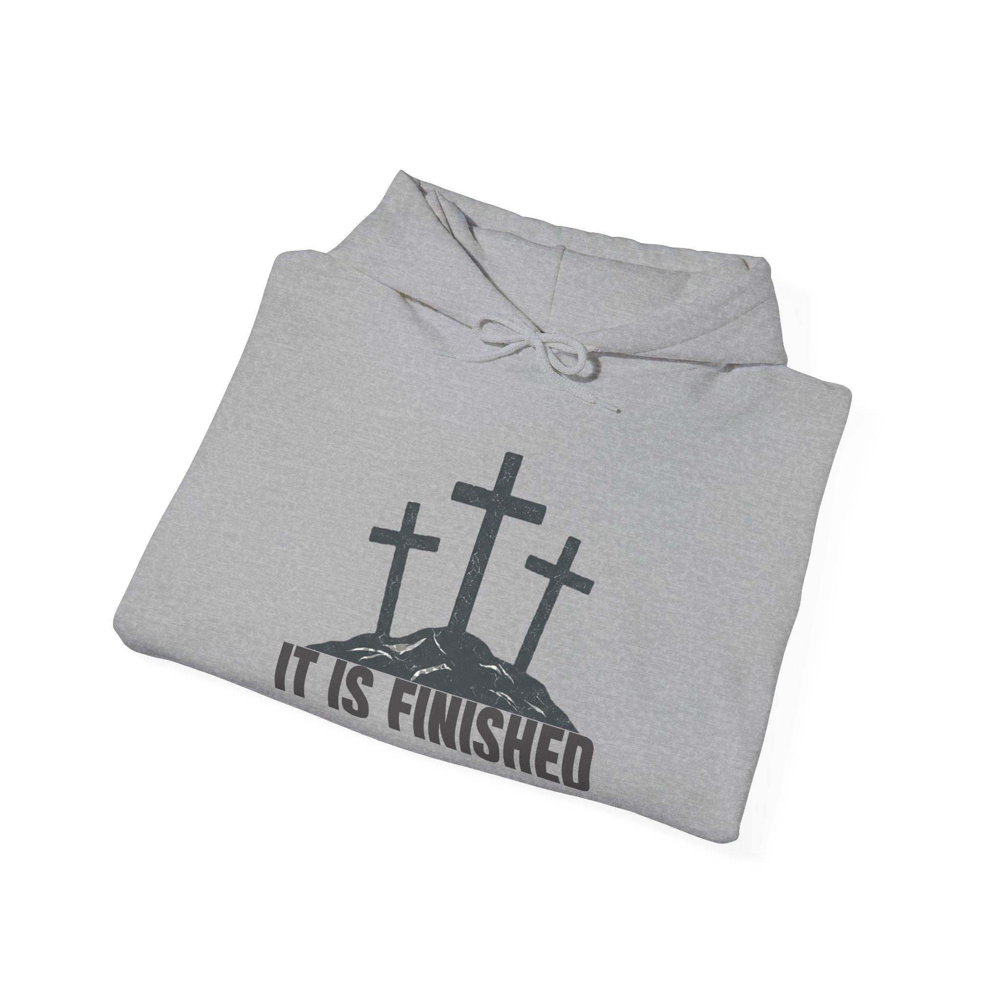 Christian Hoodie — 'It Is Finished' Three Crosses Easter Sweatshirt