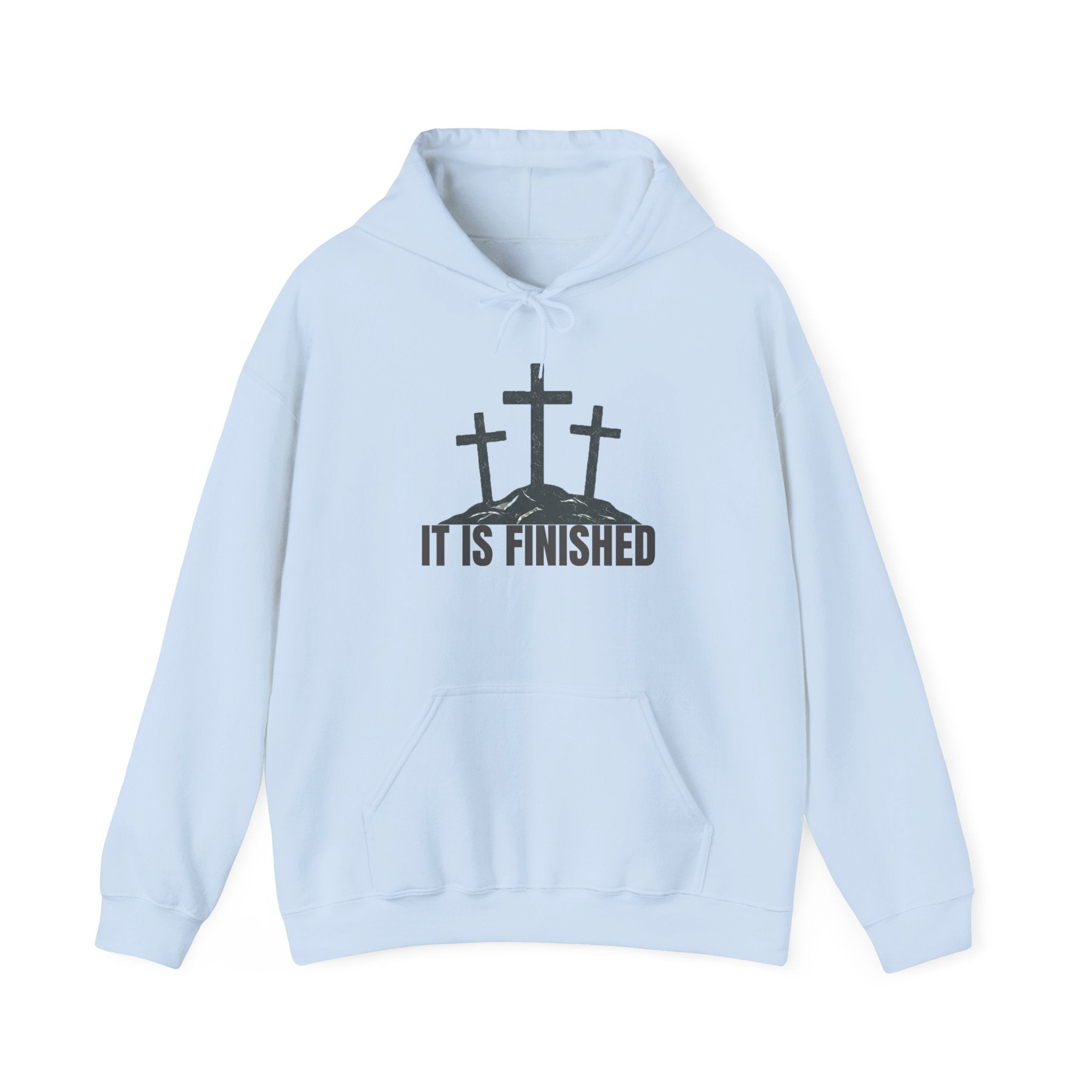 Christian Hoodie — 'It Is Finished' Three Crosses Easter Sweatshirt