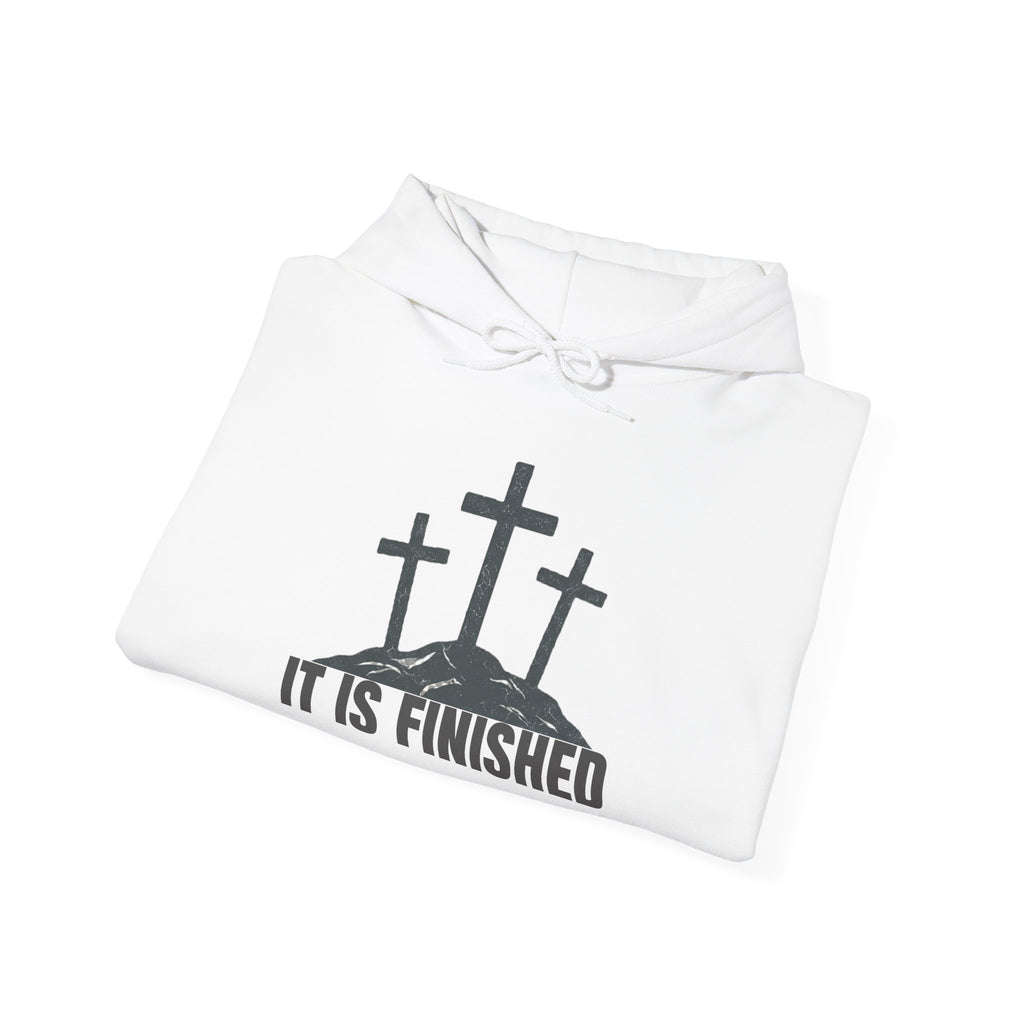 Christian Hoodie — 'It Is Finished' Three Crosses Easter Sweatshirt