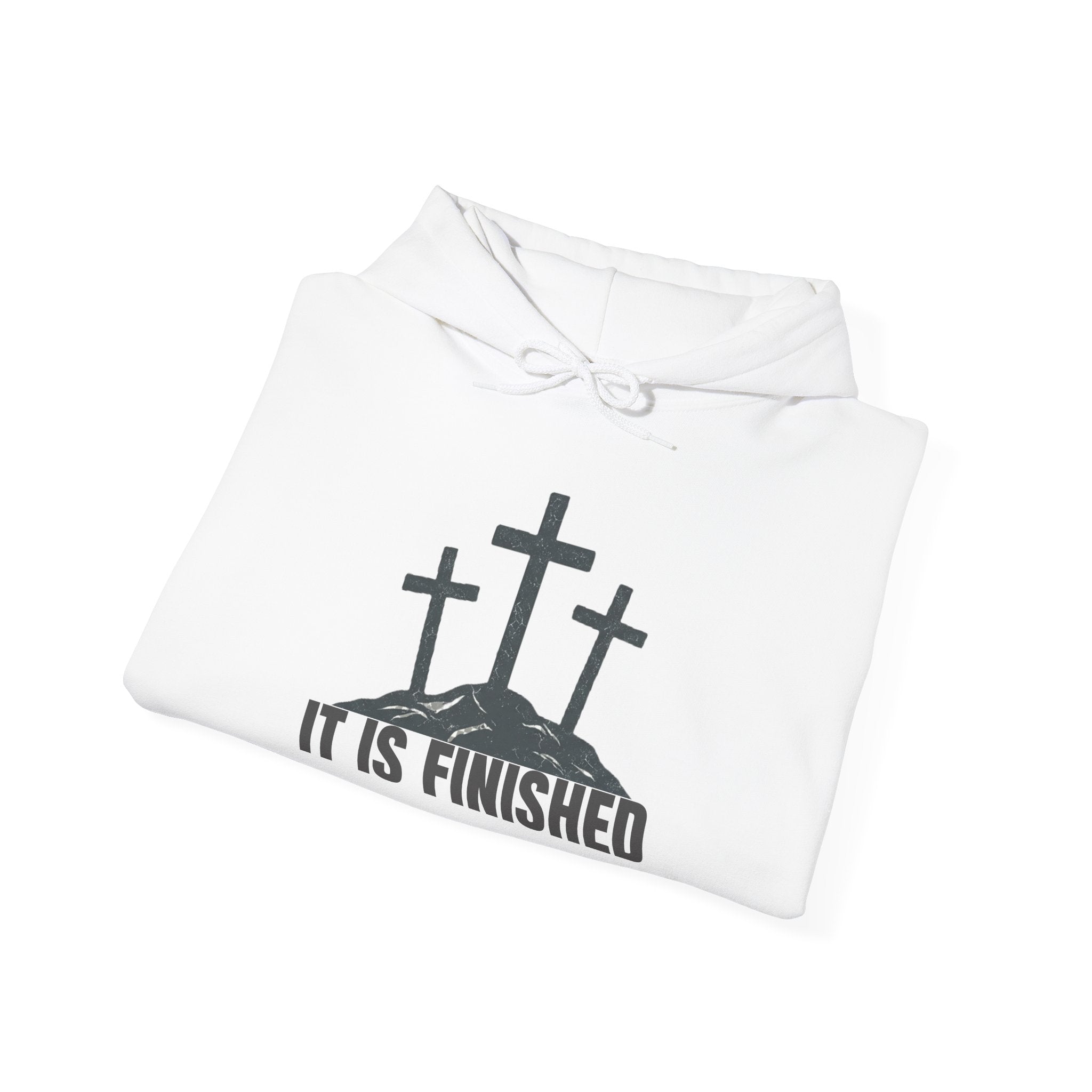 Christian Hoodie — 'It Is Finished' Three Crosses Easter Sweatshirt