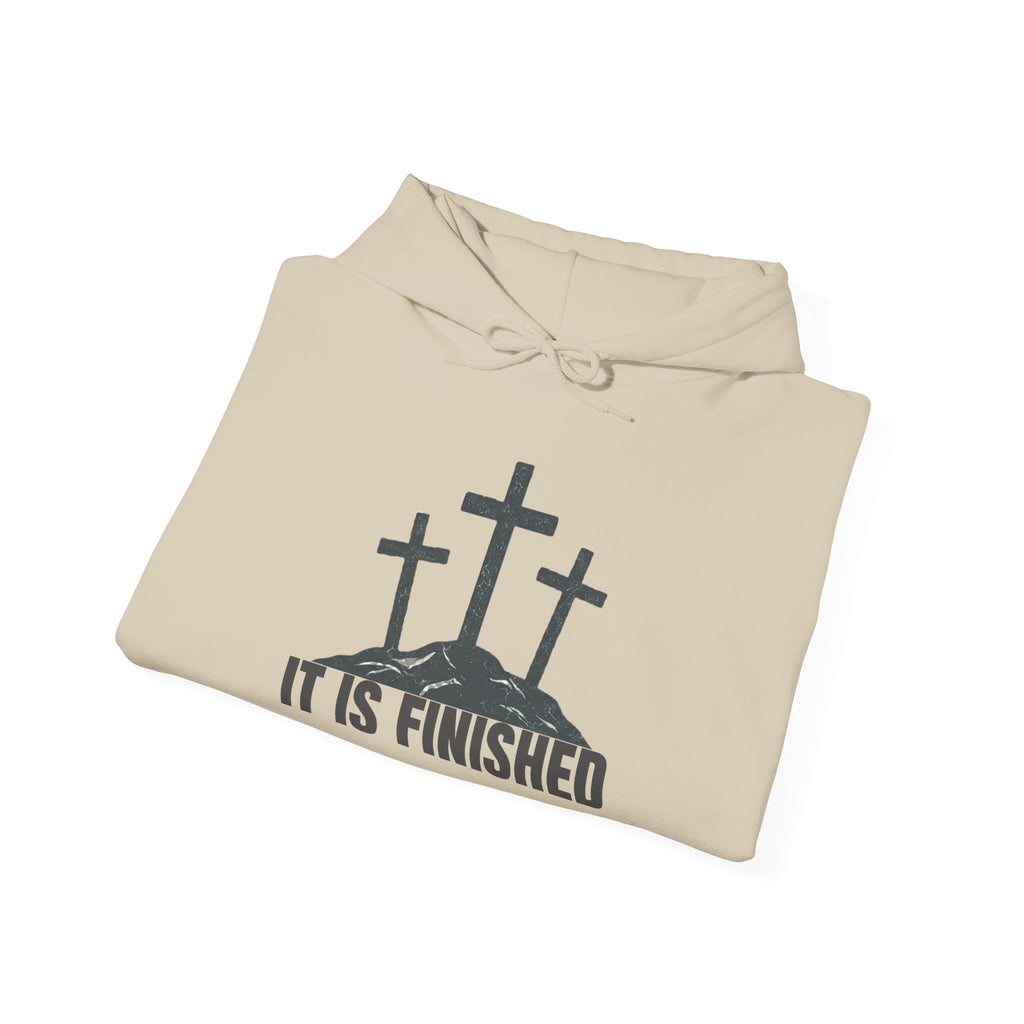 Christian Hoodie — 'It Is Finished' Three Crosses Easter Sweatshirt