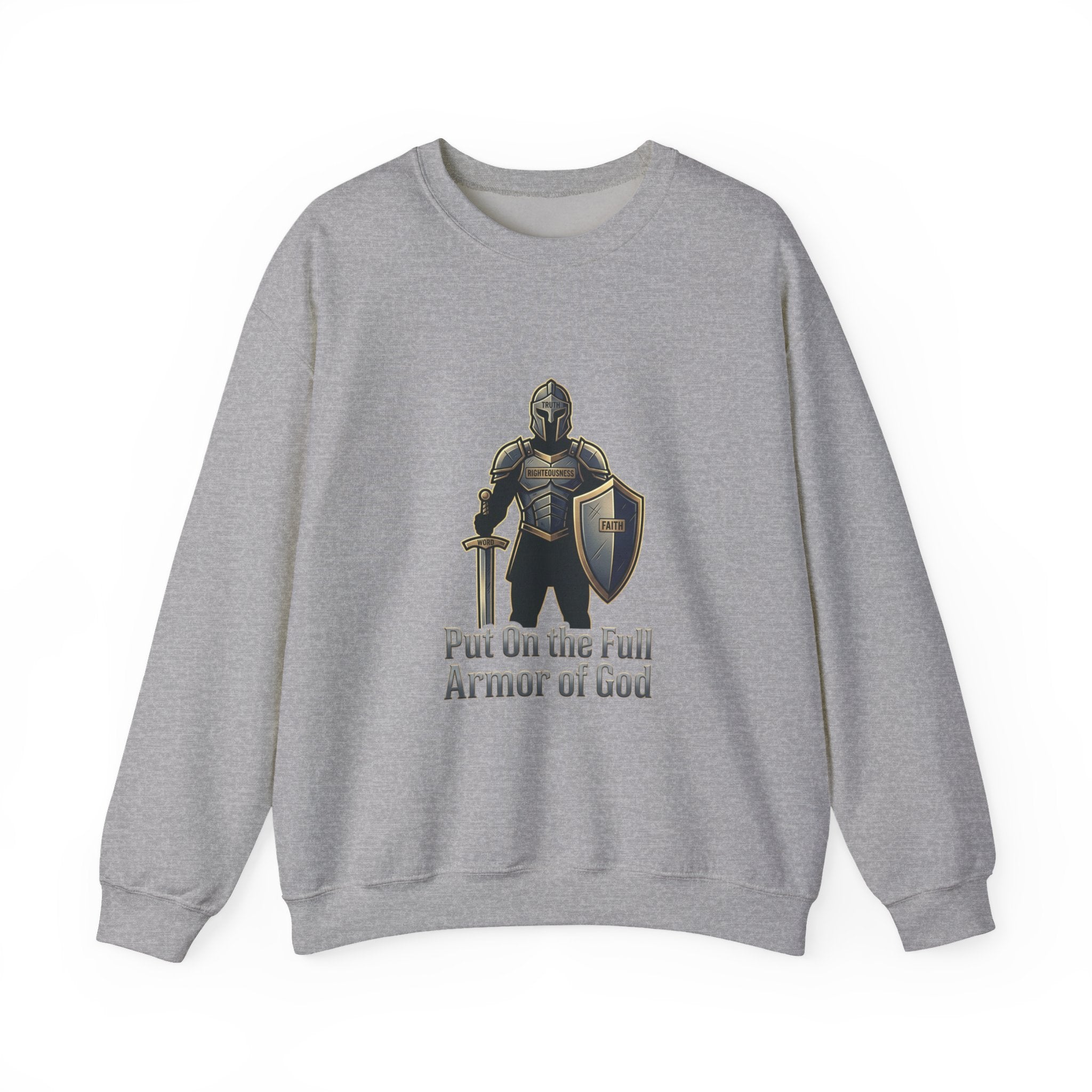 Armor of God Sweatshirt, Christian Streetwear, bold type, washed vintage