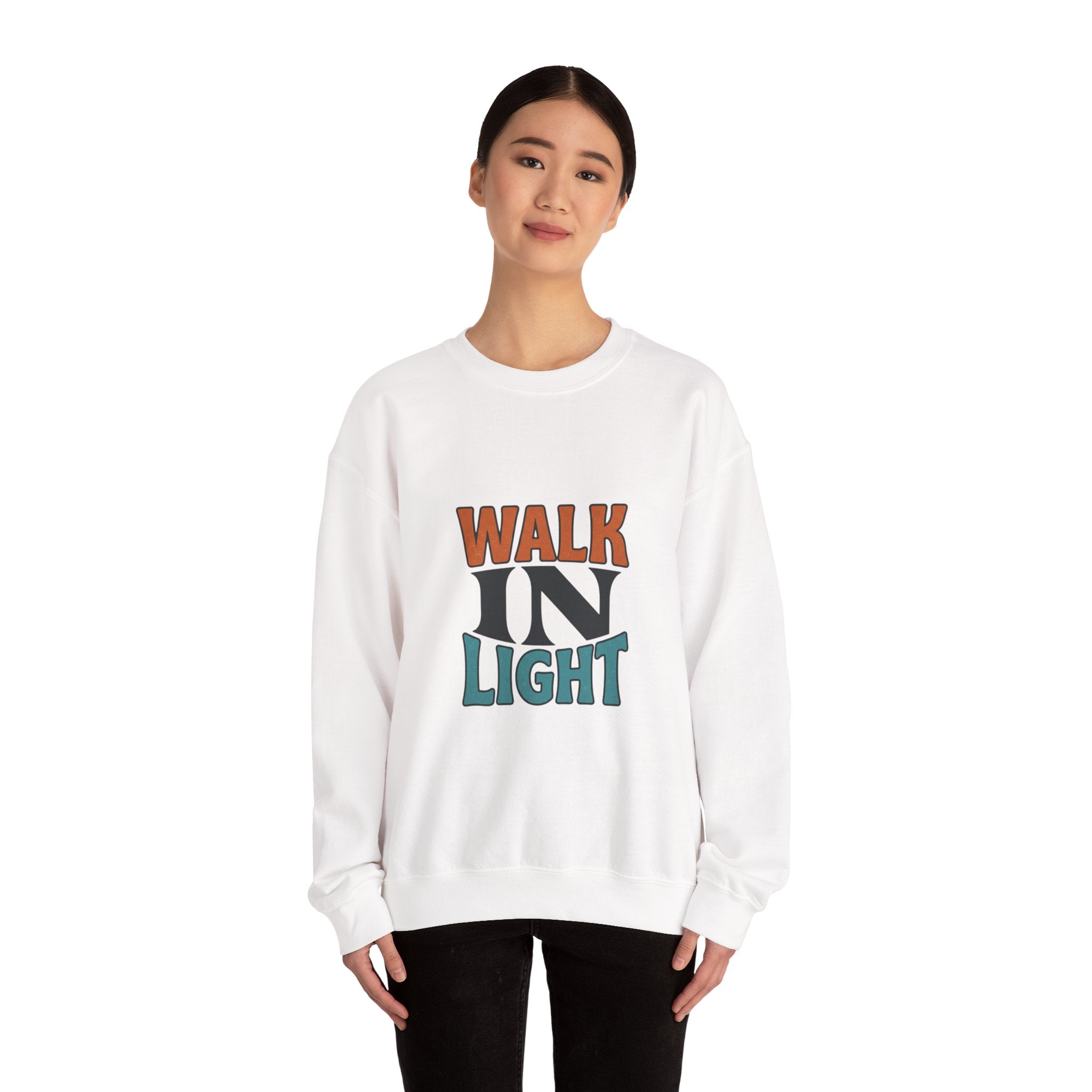 Walk In Light Sweatshirt | faith streetwear, washed vintage bold type