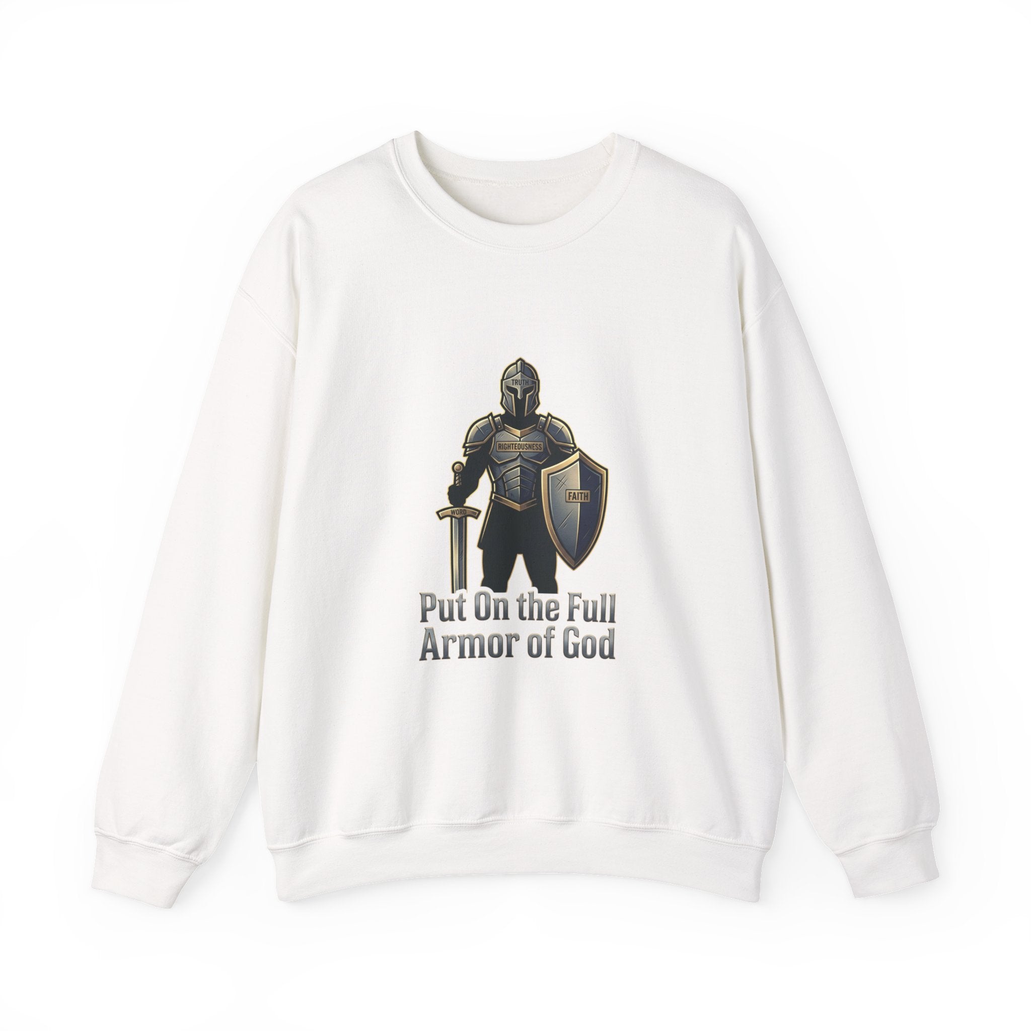 Armor of God Sweatshirt, Christian Streetwear, bold type, washed vintage