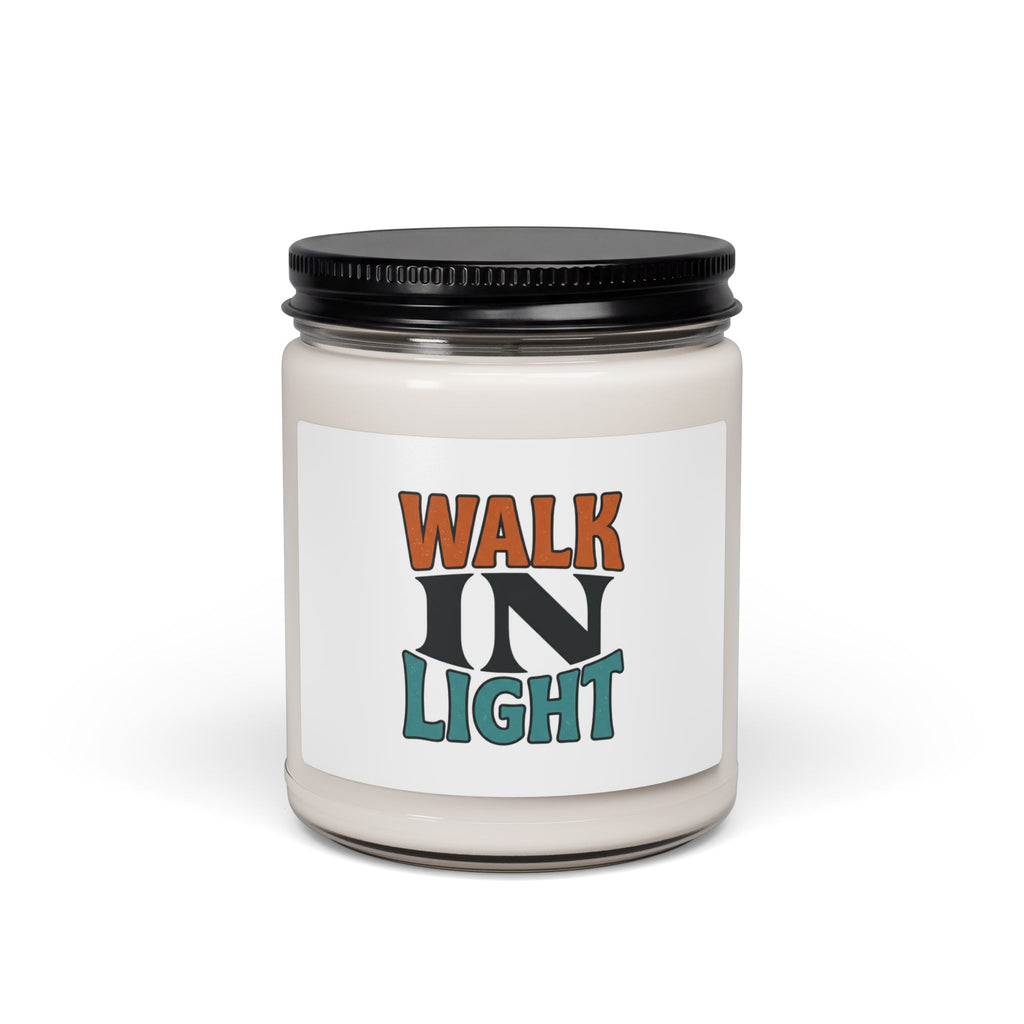 Walk In Light Candle | Scented Soy Candle, Faith Streetwear, Bold Retro Type