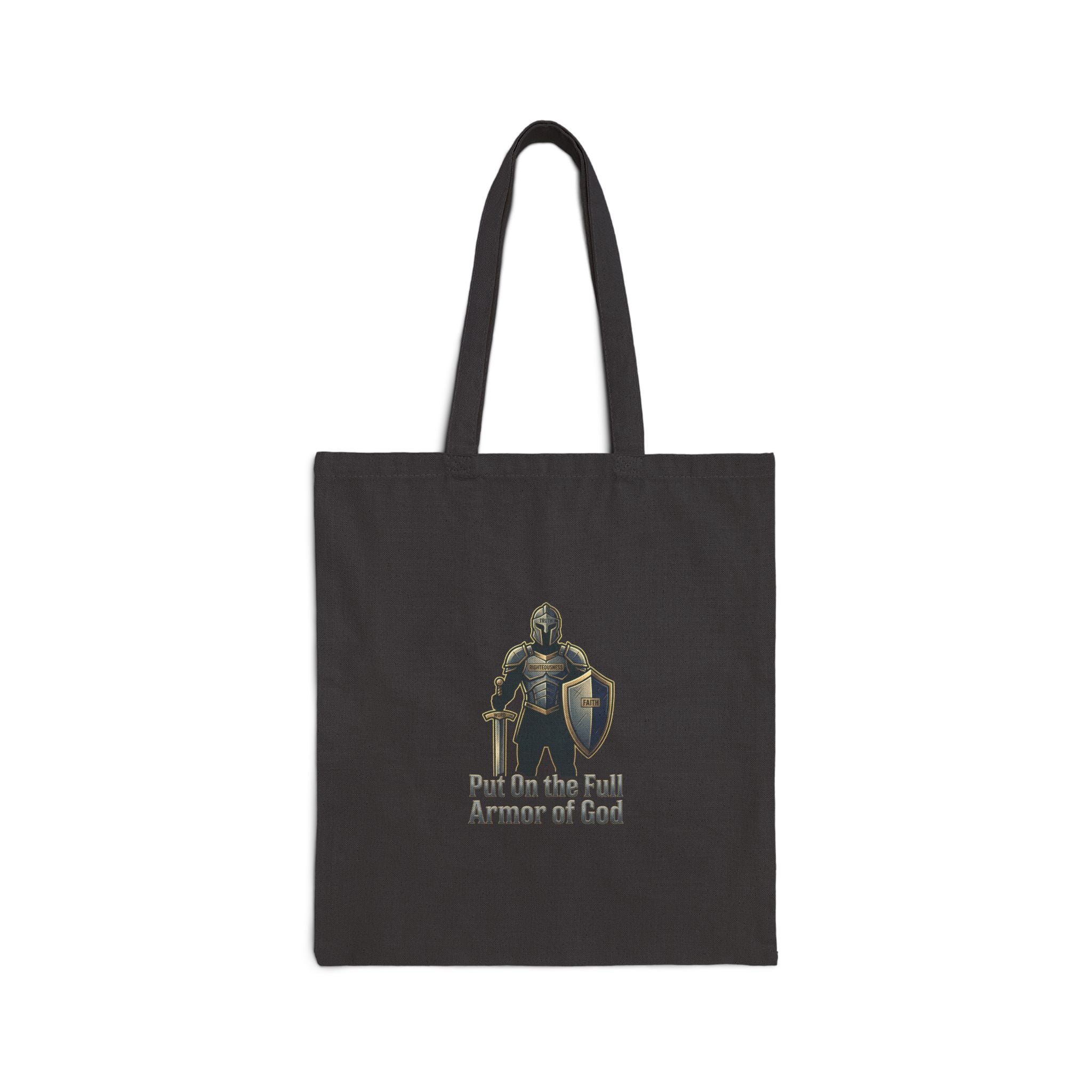 Armor of God Tote | faith streetwear, bold type, washed vintage