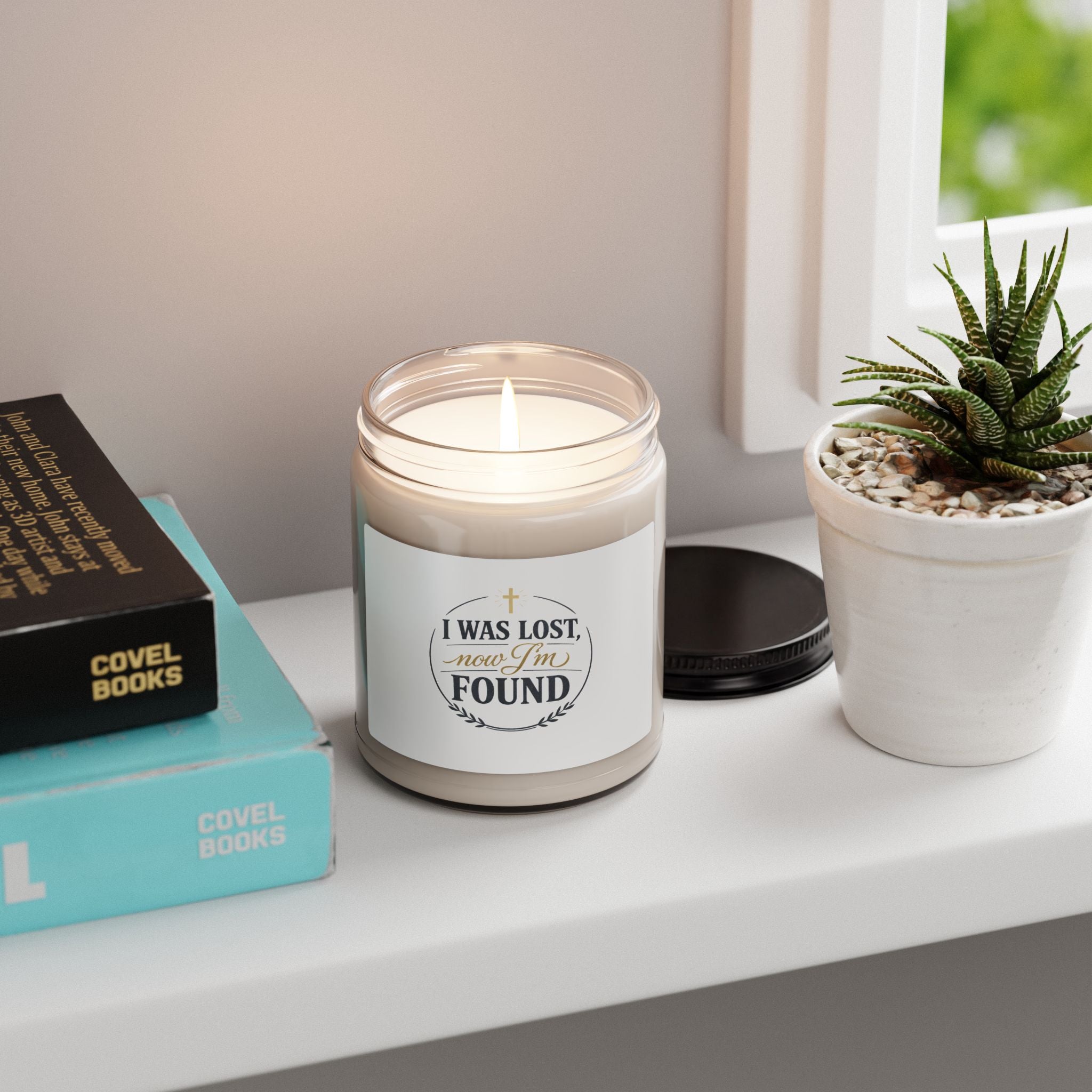 I Was Lost Now I'm Found Candle, Soy Jar | faith streetwear, bold type