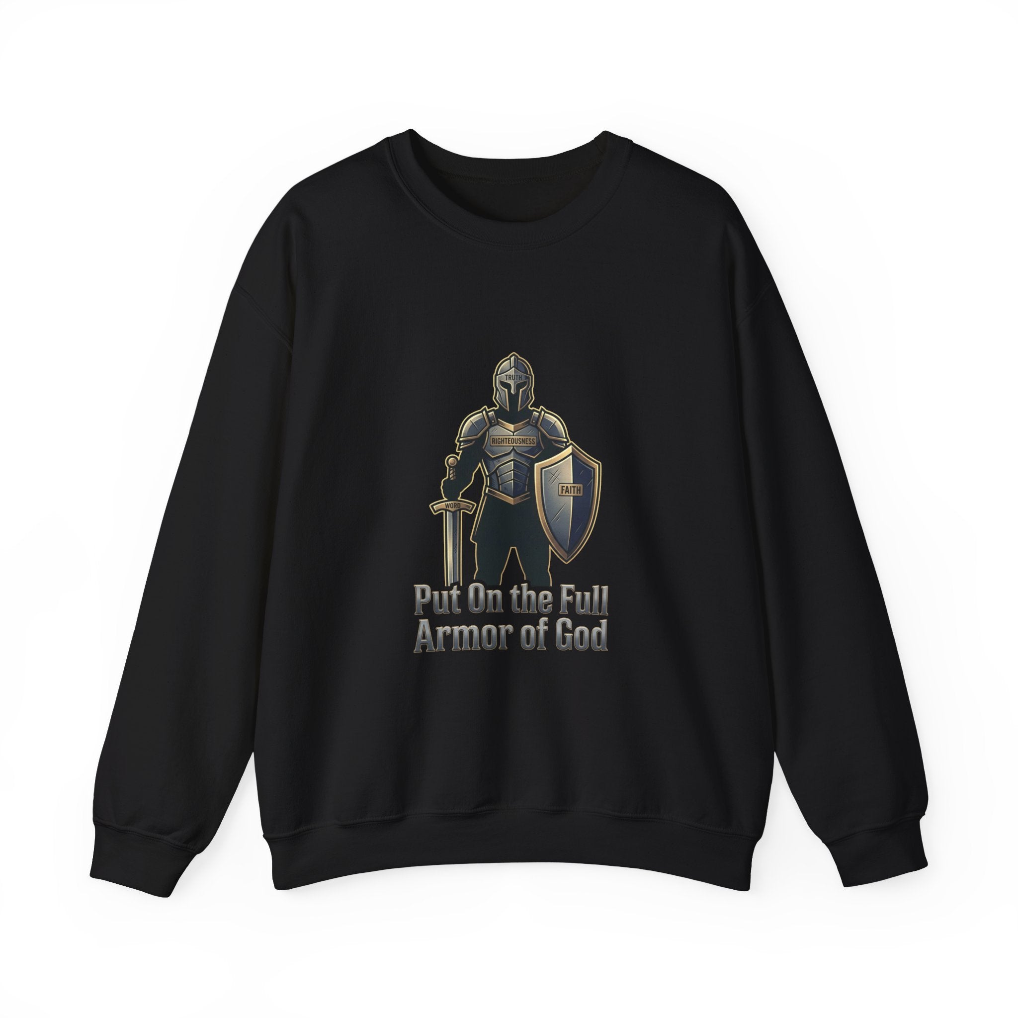 Armor of God Sweatshirt, Christian Streetwear, bold type, washed vintage